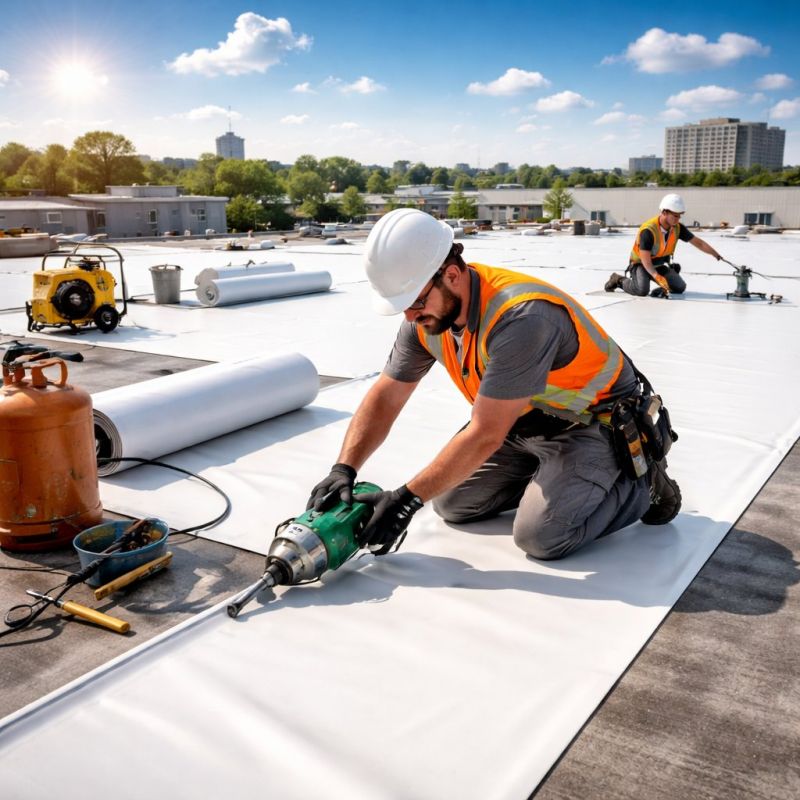 Single Ply Roof Installation in Suwanee, GA